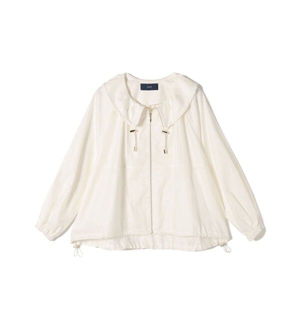 SHIPS for women「* 〈手洗い可能〉リネン レーヨン コーティング スタンド カラー ジップ ブルゾン 24SS ◇」|ブルゾン・スタジャン|