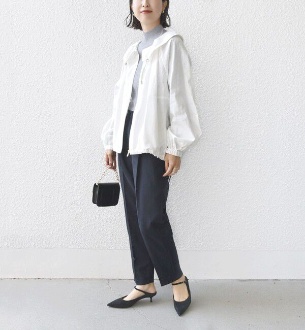 SHIPS for women「* 〈手洗い可能〉リネン レーヨン コーティング スタンド カラー ジップ ブルゾン 24SS ◇」|ブルゾン・スタジャン|