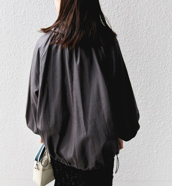 SHIPS for women「* 〈手洗い可能〉リネン レーヨン コーティング スタンド カラー ジップ ブルゾン 24SS ◇」|ブルゾン・スタジャン|