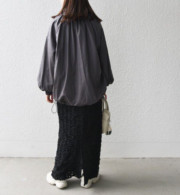 SHIPS for women「* 〈手洗い可能〉リネン レーヨン コーティング スタンド カラー ジップ ブルゾン 24SS ◇」|ブルゾン・スタジャン|