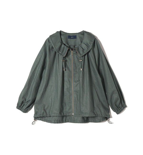 SHIPS for women「* 〈手洗い可能〉リネン レーヨン コーティング スタンド カラー ジップ ブルゾン 24SS ◇」|ブルゾン・スタジャン|