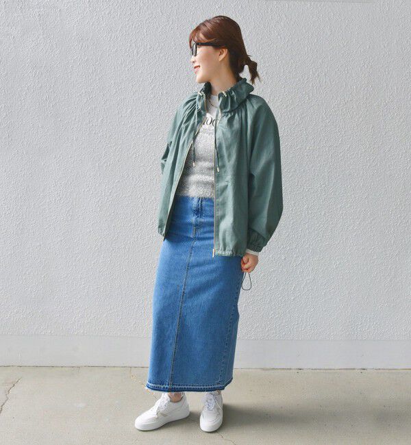 SHIPS for women「* 〈手洗い可能〉リネン レーヨン コーティング スタンド カラー ジップ ブルゾン 24SS ◇」|ブルゾン・スタジャン|