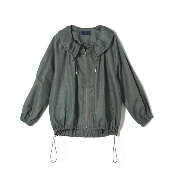 SHIPS for women「* 〈手洗い可能〉リネン レーヨン コーティング スタンド カラー ジップ ブルゾン 24SS ◇」|ブルゾン・スタジャン|