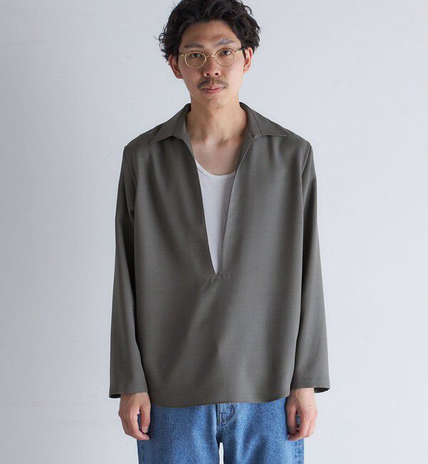 SHIPS「SHIPS: ドライタッチ スキッパー シャツ プルオーバー」|シャツ・ブラウス|