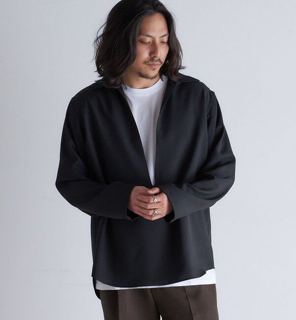 SHIPS「SHIPS: ドライタッチ スキッパー シャツ プルオーバー」|シャツ・ブラウス|ブラック