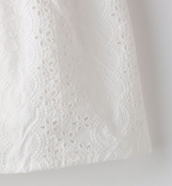 SHIPS KIDS「SHIPS KIDS:140～150cm / レース ペプラム ノースリーブ ブラウス」|シャツ・ブラウス|