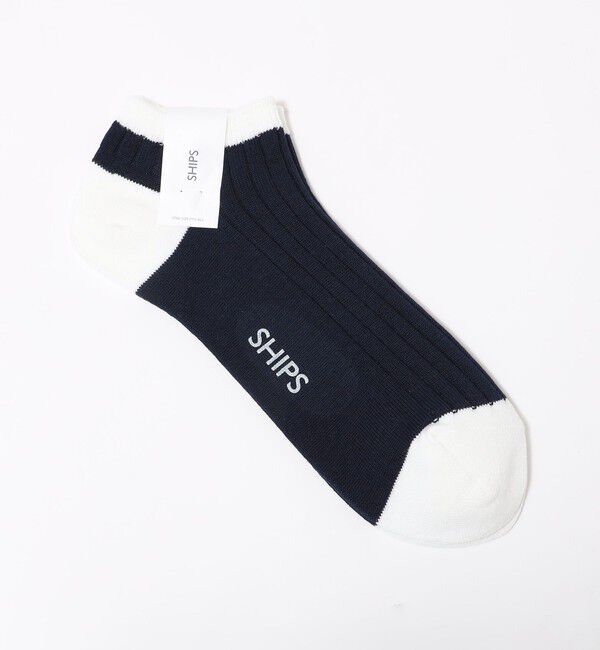 SHIPS「SHIPS: 3BLOCK アンクル リブ ソックス」|ソックス|ネイビー