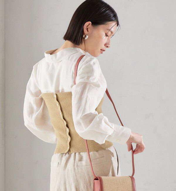 SHIPS for women「〈手洗い可能〉4WAY ブークレ ボタン ニット ビスチェ」|ベスト・ジレ|