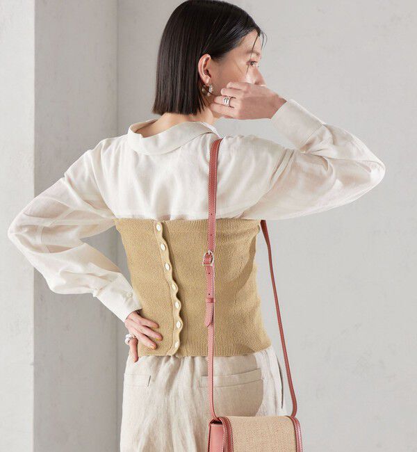 SHIPS for women「〈手洗い可能〉4WAY ブークレ ボタン ニット ビスチェ」|ベスト・ジレ|