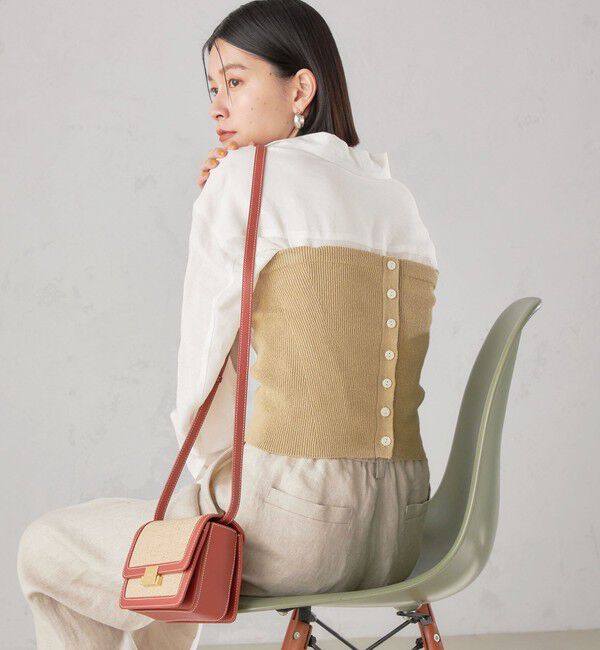 SHIPS for women「〈手洗い可能〉4WAY ブークレ ボタン ニット ビスチェ」|ベスト・ジレ|