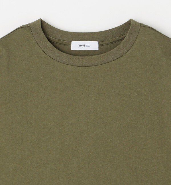 SHIPS any「SHIPS any: コットン / ナイロン コンビ スケアスリーブ スピンドル ワイド Tシャツ◇」|Tシャツ・カットソー|