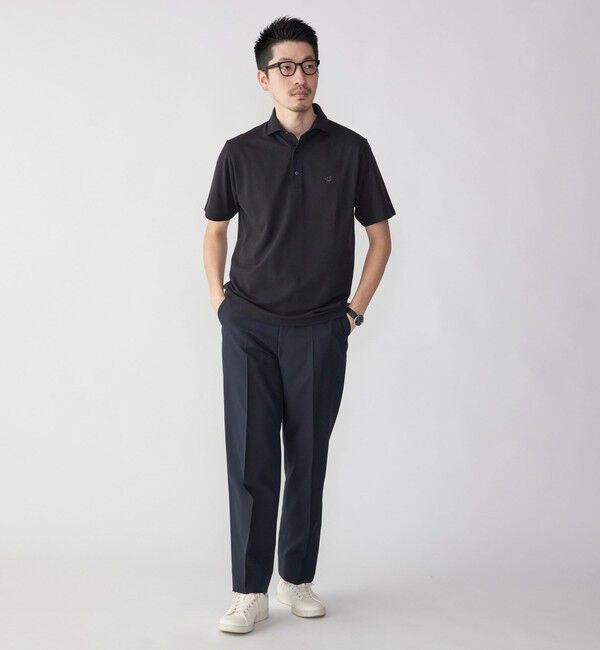 SHIPS「【WEB限定】SHIPS:〈吸水速乾〉ドライピケ ワンポイント ロゴ ワイドカラー ポロシャツ」|ポロシャツ|