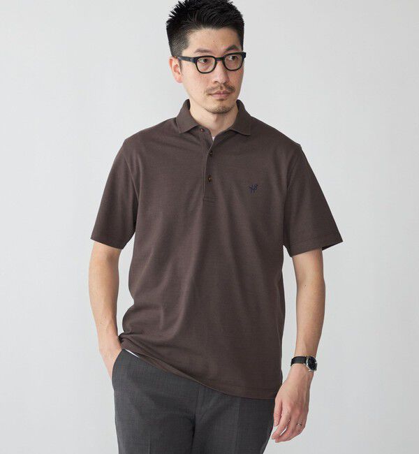 SHIPS「【WEB限定】SHIPS:〈吸水速乾〉ドライピケ ワンポイント ロゴ ワイドカラー ポロシャツ」|ポロシャツ|