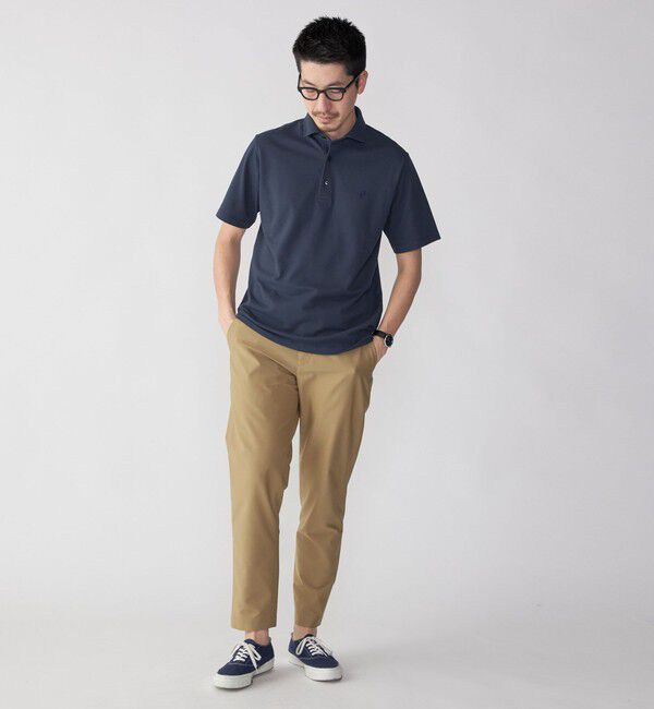 SHIPS「【WEB限定】SHIPS:〈吸水速乾〉ドライピケ ワンポイント ロゴ ワイドカラー ポロシャツ」|ポロシャツ|