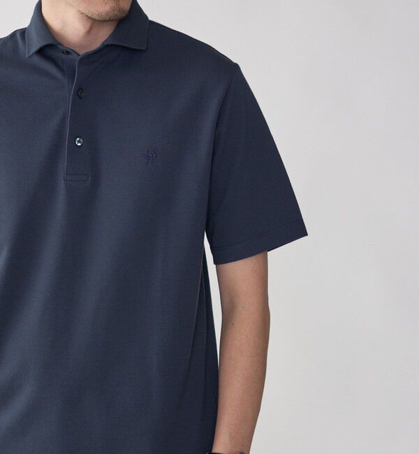 SHIPS「【WEB限定】SHIPS:〈吸水速乾〉ドライピケ ワンポイント ロゴ ワイドカラー ポロシャツ」|ポロシャツ|