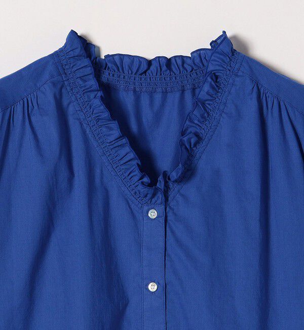 quaranciel「quaranciel:〈手洗い可能〉コットン フリルネック フレアスリーブ ブラウス」|シャツ・ブラウス|