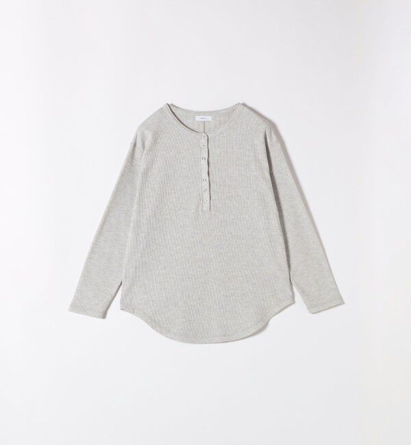 SHIPS any「SHIPS any:〈洗濯機可能〉ワッフル ヘンリーネック ラウンドヘム プルオーバー」|Tシャツ・カットソー|