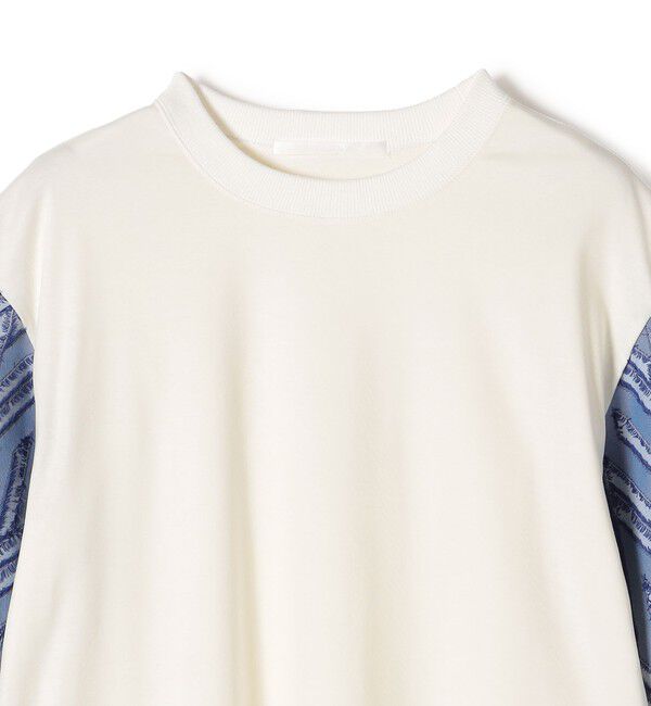 SHIPS for women「Giboulee:〈手洗い可能〉カット ジャカード コンビ プルオーバー」|Tシャツ・カットソー|