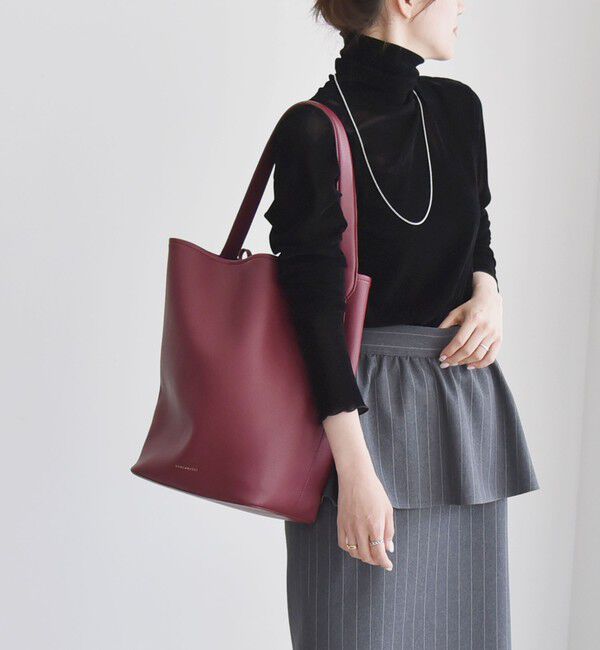 quaranciel「quaranciel: ワンハンドル バケツ トート バッグ（A4対応）」|トートバッグ|バーガンディー