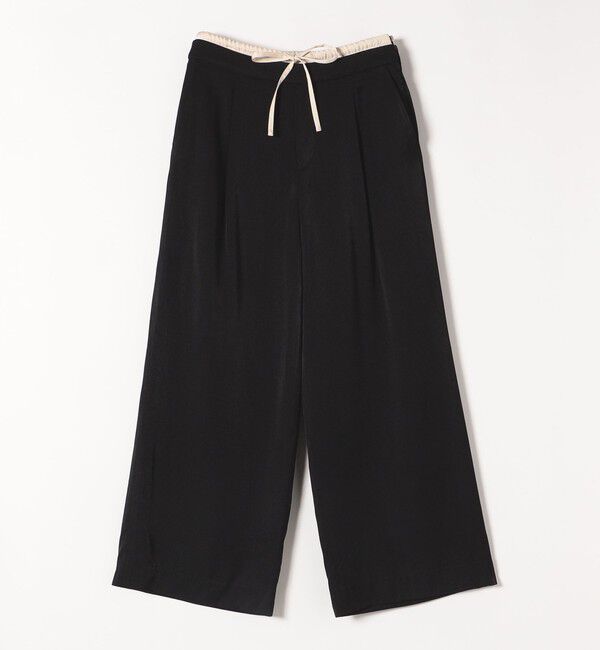quaranciel「quaranciel:〈洗濯機可能〉シルキー サテン ダブルウエスト ワイド パンツ」|その他|