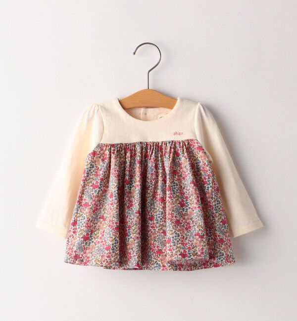 SHIPS KIDS「SHIPS KIDS:70～80cm / フラワー 長袖 セット ロンパース」|ロンパース|