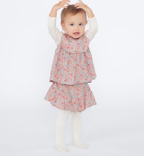 SHIPS KIDS「SHIPS KIDS:70～80cm / フラワー 長袖 セット ロンパース」|ロンパース|