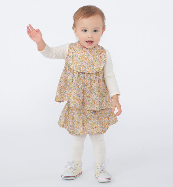 SHIPS KIDS「SHIPS KIDS:70～80cm / フラワー 長袖 セット ロンパース」|ロンパース|