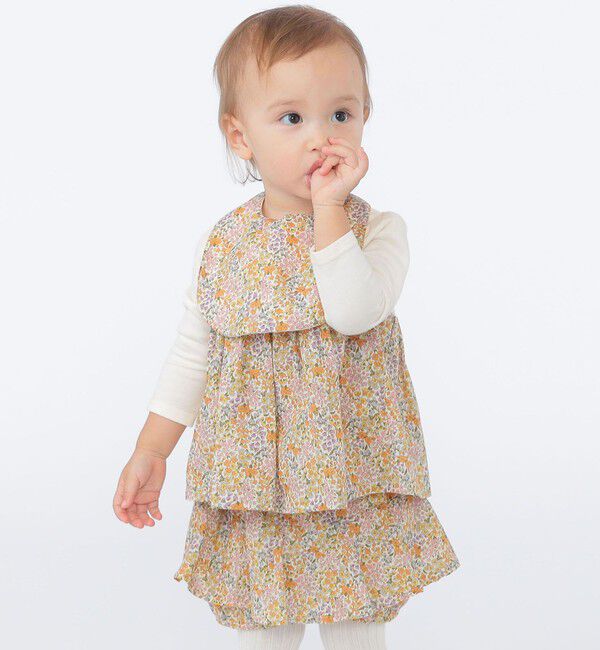SHIPS KIDS「SHIPS KIDS:70～80cm / フラワー 長袖 セット ロンパース」|ロンパース|