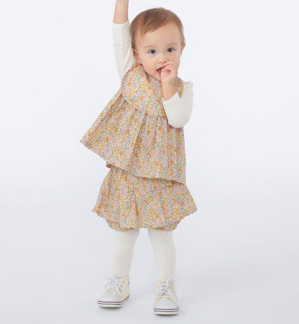 SHIPS KIDS「SHIPS KIDS:70～80cm / フラワー 長袖 セット ロンパース」|ロンパース|