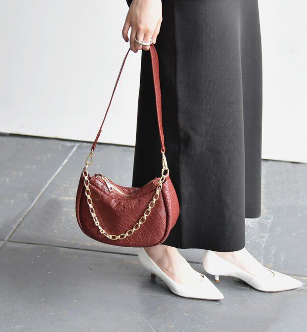 quaranciel「quaranciel: ハーフムーン 3way チェーン ミニ ショルダー バッグ」|ショルダー・メッセンジャー|ワイン