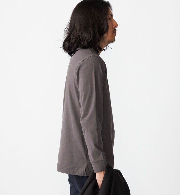 SHIPS「【WEB限定】SHIPS:〈抗菌・防臭〉テレワーク ビズ ワンポイントロゴ クルーネック長袖Tシャツ」|Tシャツ・カットソー|