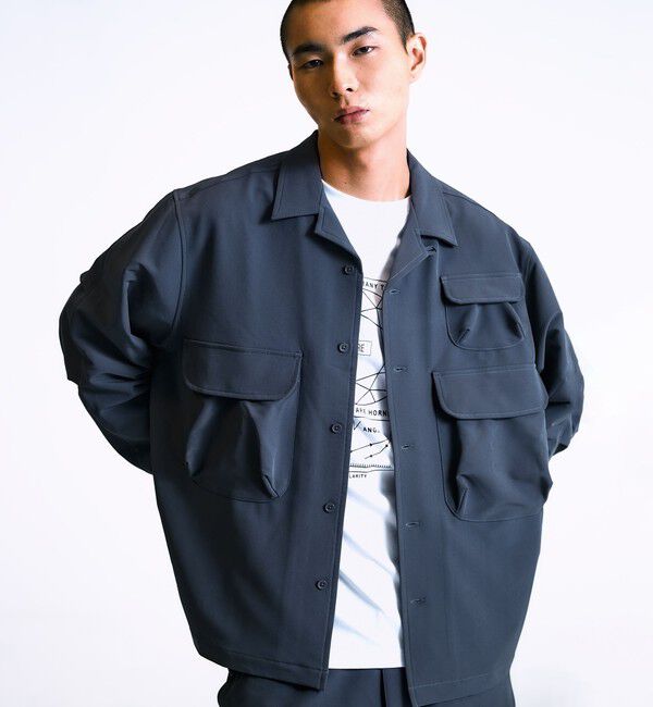 SHIPS「City Ambient Products: SHELTECH Warm(R)マルチポケット シャツ」|シャツ・ブラウス|チャコールグレー