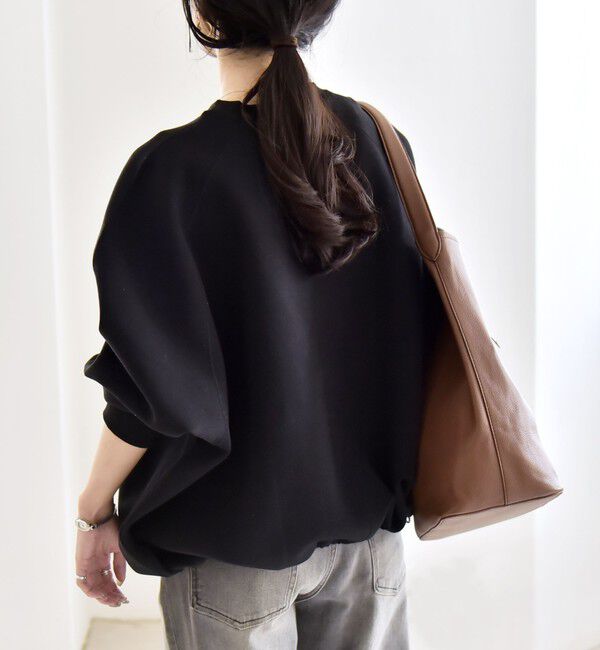 quaranciel「《一部追加予約》quaranciel:〈洗濯機可能〉ポンチ ドロスト ルーズ プルオーバー」|スウェット・ジャージ|ブラック