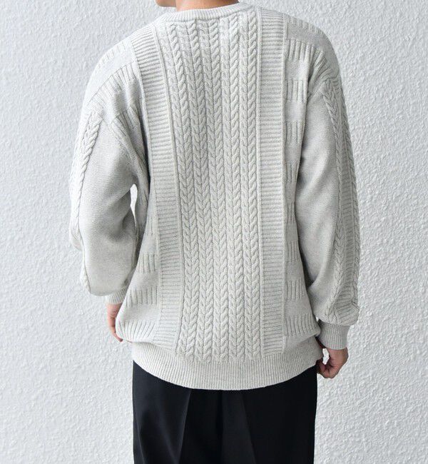 SHIPS any「SHIPS any:〈手洗い可能〉アラン / ガーター 編み リラックス クルーネック ニット◇」|ニット・セーター|