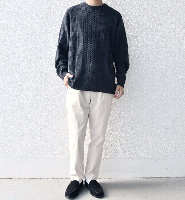 SHIPS any「SHIPS any:〈手洗い可能〉アラン / ガーター 編み リラックス クルーネック ニット◇」|ニット・セーター|