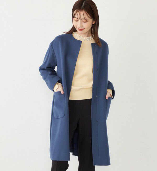 SHIPS Colors 「SHIPS Colors:〈手洗い可能〉ビジュー ネック ニット」|ニット・セーター|