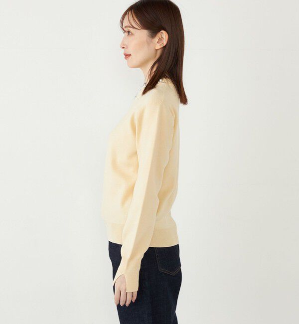 SHIPS Colors 「SHIPS Colors:〈手洗い可能〉ビジュー ネック ニット」|ニット・セーター|