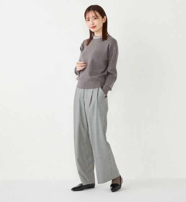 SHIPS Colors 「SHIPS Colors:〈手洗い可能〉ビジュー ネック ニット」|ニット・セーター|