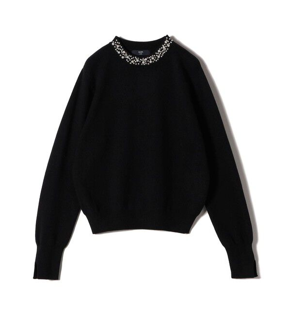 SHIPS Colors 「SHIPS Colors:〈手洗い可能〉ビジュー ネック ニット」|ニット・セーター|