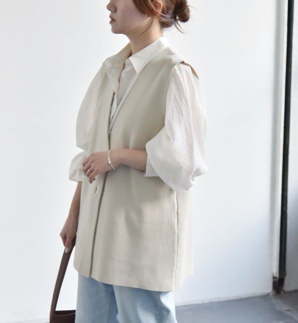 quaranciel「quaranciel:〈手洗い可能〉Vカラー ニット ジレ」|ベスト・ジレ|