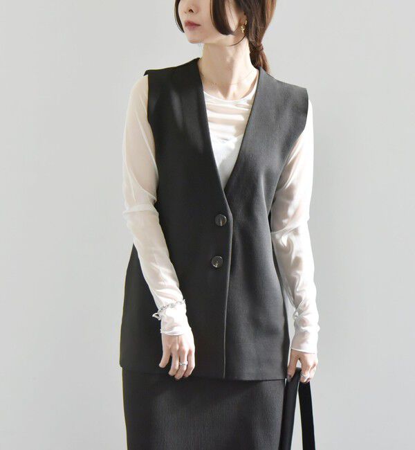 quaranciel「quaranciel:〈手洗い可能〉Vカラー ニット ジレ」|ベスト・ジレ|