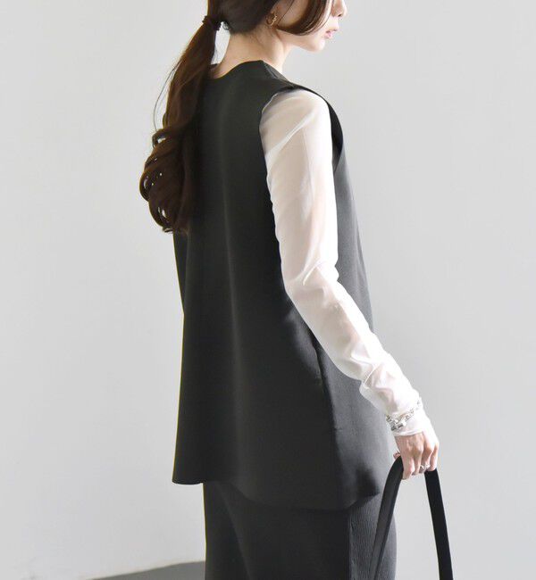 quaranciel「quaranciel:〈手洗い可能〉Vカラー ニット ジレ」|ベスト・ジレ|