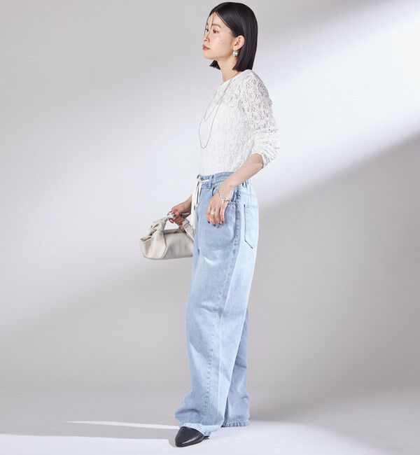 SHIPS for women「〈手洗い可能〉ラッセル レース クルーネック カットソー」|Tシャツ・カットソー|