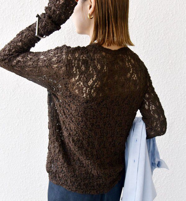 SHIPS for women「〈手洗い可能〉ラッセル レース クルーネック カットソー」|Tシャツ・カットソー|