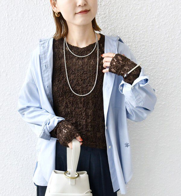 SHIPS for women「〈手洗い可能〉ラッセル レース クルーネック カットソー」|Tシャツ・カットソー|