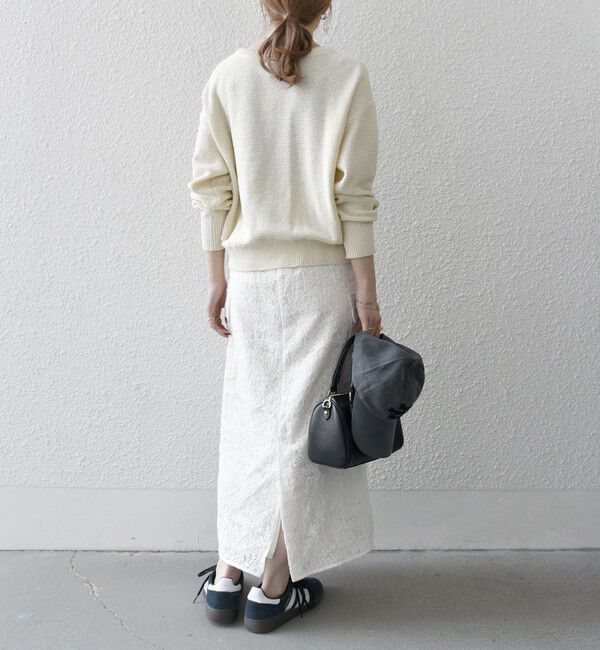 SHIPS any「SHIPS any:〈手洗い可能〉フラワーレース エンブロイダリー Iライン スカート」|スカート|