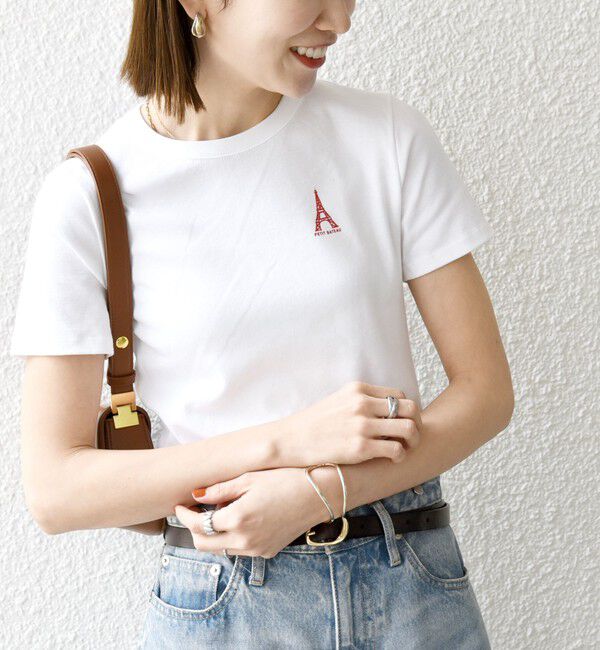 SHIPS any「【SHIPS any別注】PETIT BATEAU: ロゴ プリント コンパクト TEE 25SS」|Tシャツ・カットソー|ホワイト