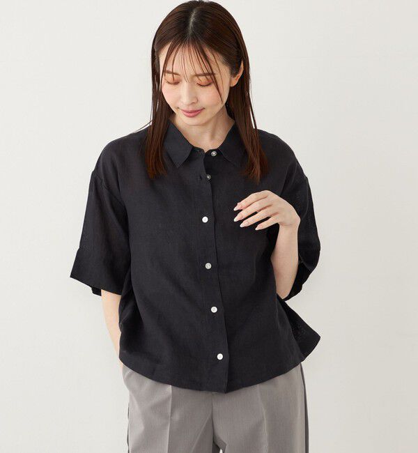 SHIPS Colors 「SHIPS Colors:〈洗濯機可能〉ユーロリネン (EURO Linen) ボクシー シャツ◇」|シャツ・ブラウス|