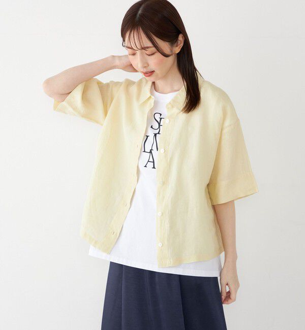 SHIPS Colors 「SHIPS Colors:〈洗濯機可能〉ユーロリネン (EURO Linen) ボクシー シャツ◇」|シャツ・ブラウス|クリーム
