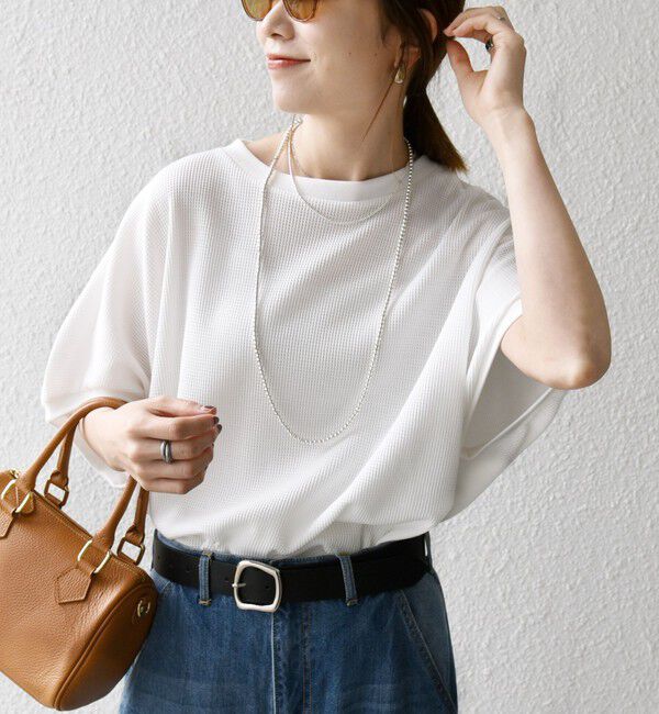 SHIPS any「SHIPS any:〈洗濯機可能〉ワッフル ワイド コクーン ドルマン TEE」|Tシャツ・カットソー|